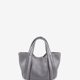 Small leather handbag in silver