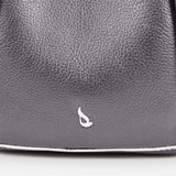 Small leather handbag in silver