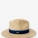 Straw fedora hat in beige