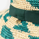 Sombrero de paja en verde y beige