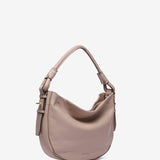 Bolso de hombro en piel beige