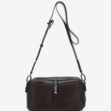 Brown leather and suede shoulder bag