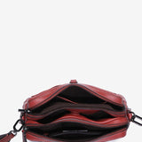 Leather and suede shoulder bag in terracotta