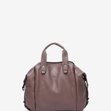 Bowling bag in taupe leather