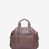 Bowling bag in taupe leather