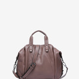 Bowling bag in taupe leather