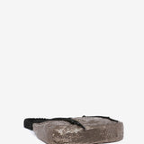 Borsa a tracolla con nappa in rete metallica color bronzo