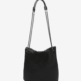 Half moon bag in black metal mesh