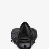 Half moon bag in black metal mesh