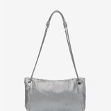 Silver metallic mesh party bag