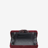 Pochette da festa in velluto bordeaux