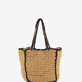 Braided beach bag in beige