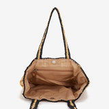 Braided beach bag in beige