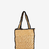 Braided shoulder bag in beige