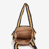 Braided shoulder bag in beige