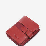 Cartera pequeña en piel burdeos