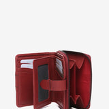 Cartera pequeña en piel burdeos