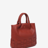 Borsa shopper in materiali riciclati intrecciati (terracotta)