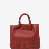 Borsa shopper in materiali riciclati intrecciati (terracotta)