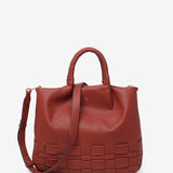 Borsa shopper in materiali riciclati intrecciati (terracotta)