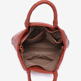 Borsa shopper in materiali riciclati intrecciati (terracotta)
