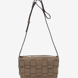 Crossbody bag in braided recycled materials taupe