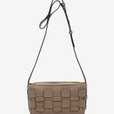 Crossbody bag in braided recycled materials taupe