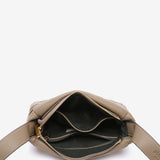 Crossbody bag in braided recycled materials taupe