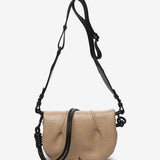 Crossbody bag in beige recycled materials