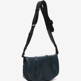 Shoulder bag in recycled materials, blue