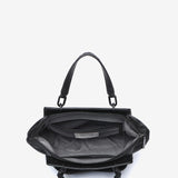 Small handbag in black recycled materials