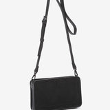 Black recycled material shoulder bag