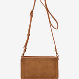 Shoulder bag in cognac recycled materials