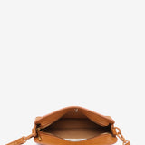 Shoulder bag in cognac recycled materials