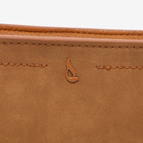 Shoulder bag in cognac recycled materials