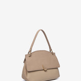 Bolso de mano pequeño en materiales reciclados beige