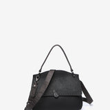 Large handbag in black recycled materials