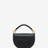 Half moon shoulder bag in black recycled materials