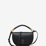 Half moon shoulder bag in black recycled materials