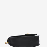 Half moon shoulder bag in black recycled materials