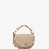 Half moon shoulder bag in beige recycled materials