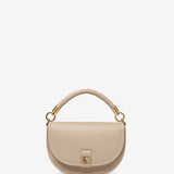 Half moon shoulder bag in beige recycled materials