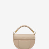 Half moon shoulder bag in beige recycled materials