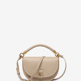 Half moon shoulder bag in beige recycled materials