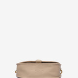 Half moon shoulder bag in beige recycled materials