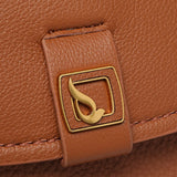 Half moon shoulder bag in cognac recycled materials