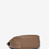 Shoulder bag with tassel in recycled materials taupe