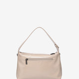 Shoulder bag in beige patent leather