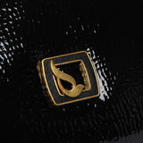 Bolso de hombro pequeño en charol negro
