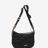 Quilted shoulder bag in recycled materials, black